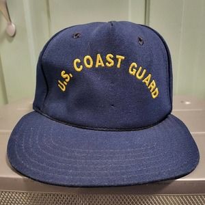 Vintage US Coast Guard‎ Bancroft Snapback Hat Cap Size M Medium